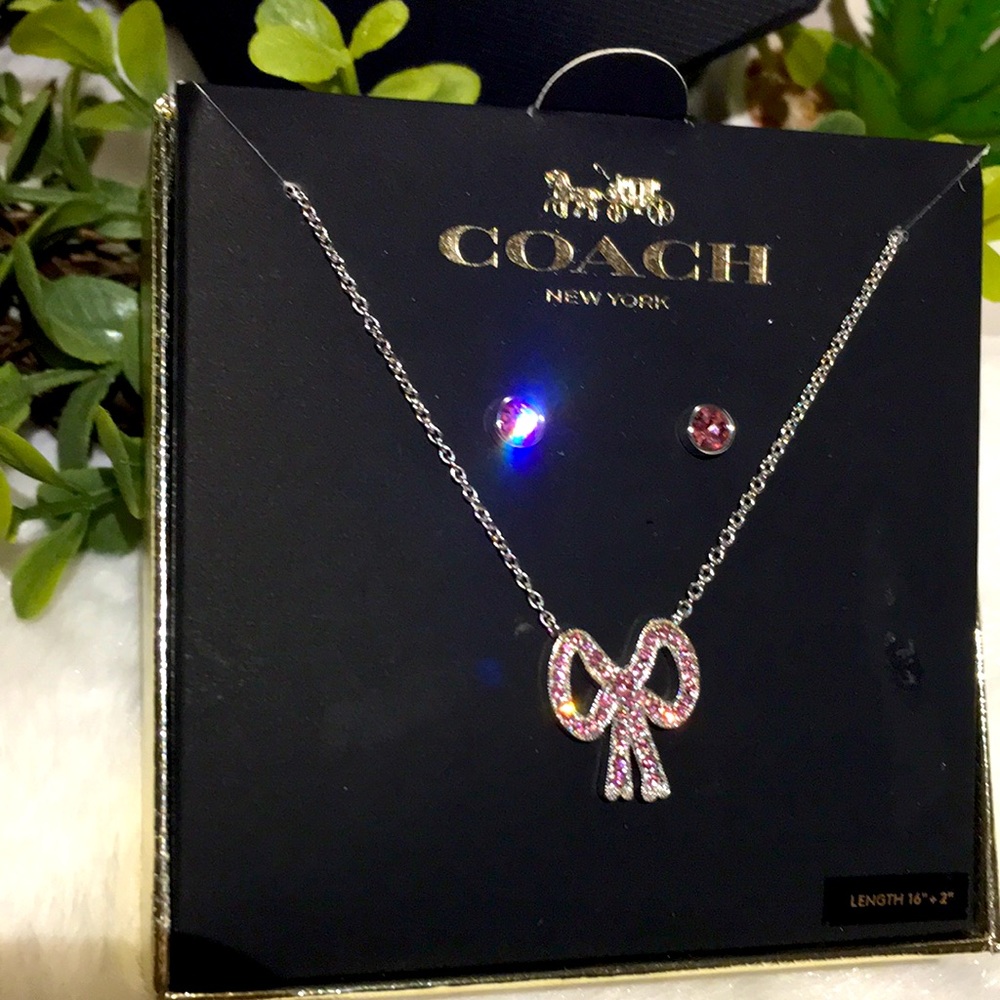 🎀Coach® Pink Necklace Bow Set🎀